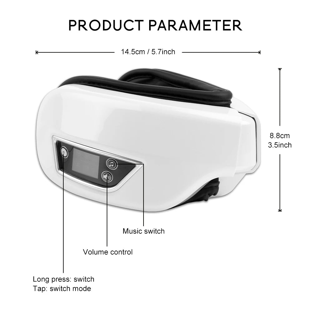 Eye Massager Smart Airbag Vibration  Eye Care/Self Care Instrument Heating Bluetooth Music Relieves Fatigue, Dry Eye And Dark Circles