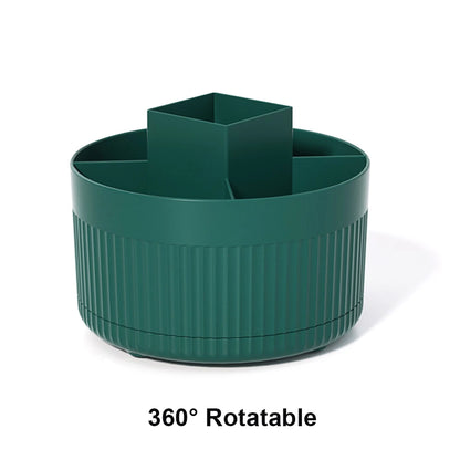 360° Rotating Makeup Brush Holder 5 Slot Cosmetic Organizer for Nail Polishes Skincare Perfumes Desktop Vanity Storage Bathroom