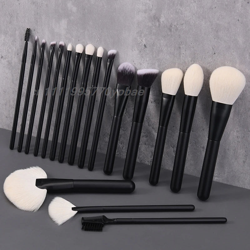 Makeup Brush Set - 18Pcs Natural Hair Foundation Eyeshadow Blending Brush Professional Eco-Friendly Beauty Tools