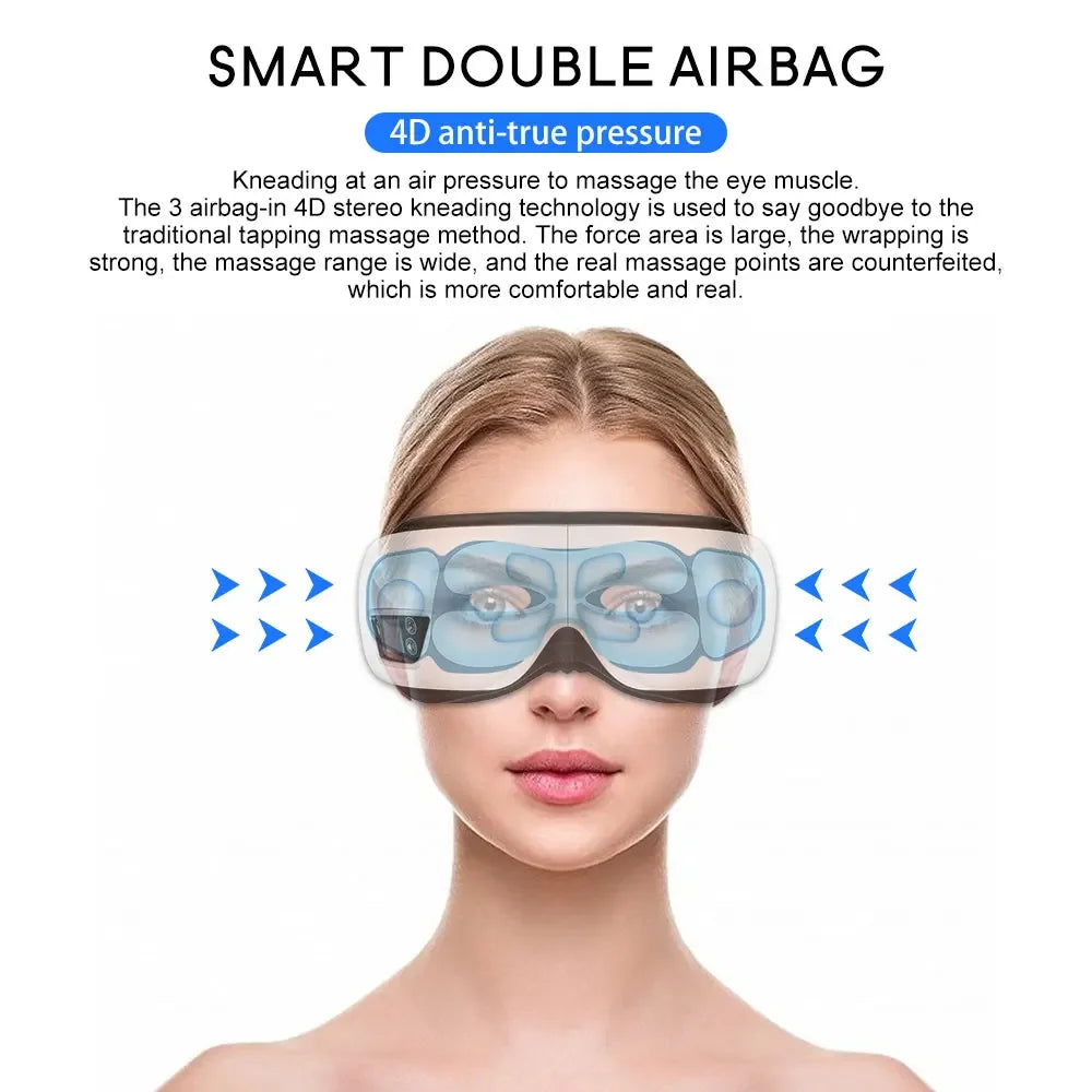 Eye Massager Smart Airbag Vibration  Eye Care/Self Care Instrument Heating Bluetooth Music Relieves Fatigue, Dry Eye And Dark Circles