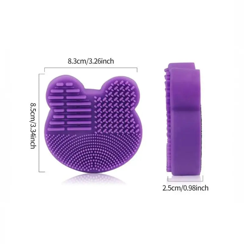 Makeup Brush Cleaning Tool ,1pcs Silicone Cute Portable Bear Shaped Cleansing Makeup Brush Cleaner For Prevent Makeup Residue
