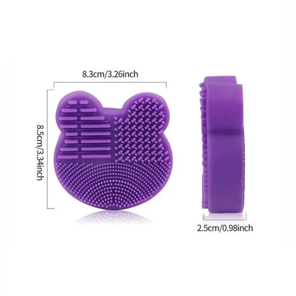 Makeup Brush Cleaning Tool ,1pcs Silicone Cute Portable Bear Shaped Cleansing Makeup Brush Cleaner For Prevent Makeup Residue