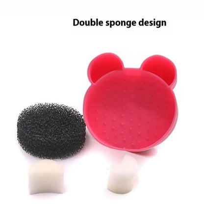 Makeup Brush Cleaning Tool ,1pcs Silicone Cute Portable Bear Shaped Cleansing Makeup Brush Cleaner For Prevent Makeup Residue