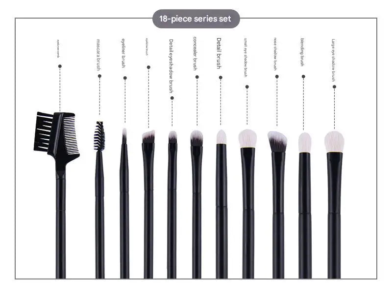 Makeup Brush Set - 18Pcs Natural Hair Foundation Eyeshadow Blending Brush Professional Eco-Friendly Beauty Tools