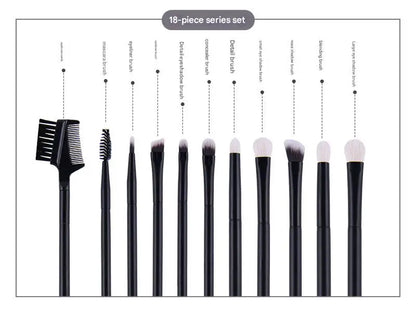 Makeup Brush Set - 18Pcs Natural Hair Foundation Eyeshadow Blending Brush Professional Eco-Friendly Beauty Tools