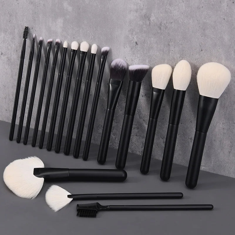 Makeup Brush Set - 18Pcs Natural Hair Foundation Eyeshadow Blending Brush Professional Eco-Friendly Beauty Tools