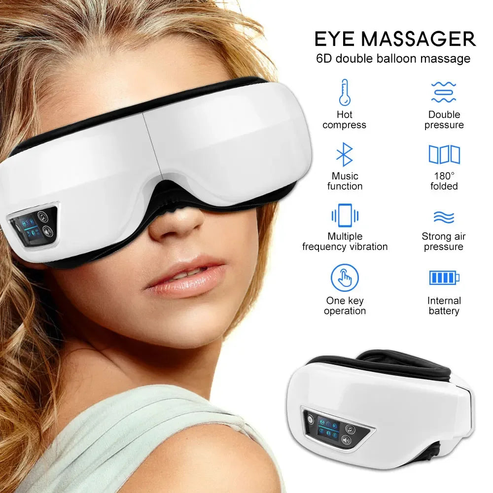 Eye Massager Smart Airbag Vibration  Eye Care/Self Care Instrument Heating Bluetooth Music Relieves Fatigue, Dry Eye And Dark Circles