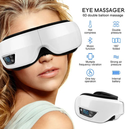 Eye Massager Smart Airbag Vibration  Eye Care/Self Care Instrument Heating Bluetooth Music Relieves Fatigue, Dry Eye And Dark Circles